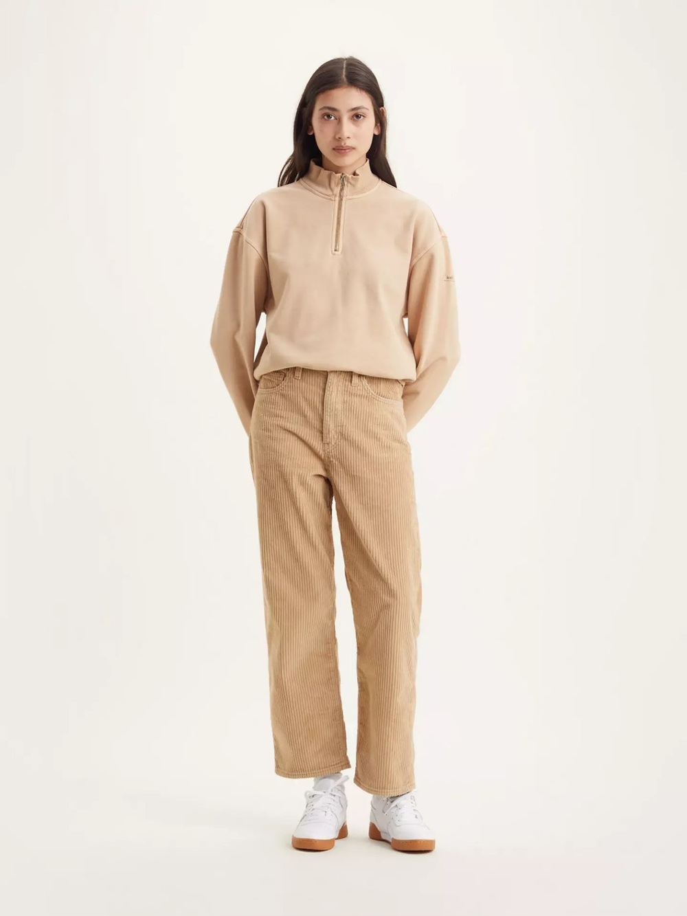 Levi’s Women’s Corduroy Ribcage Straight Ankle Pants Granola Brown High Rise 26